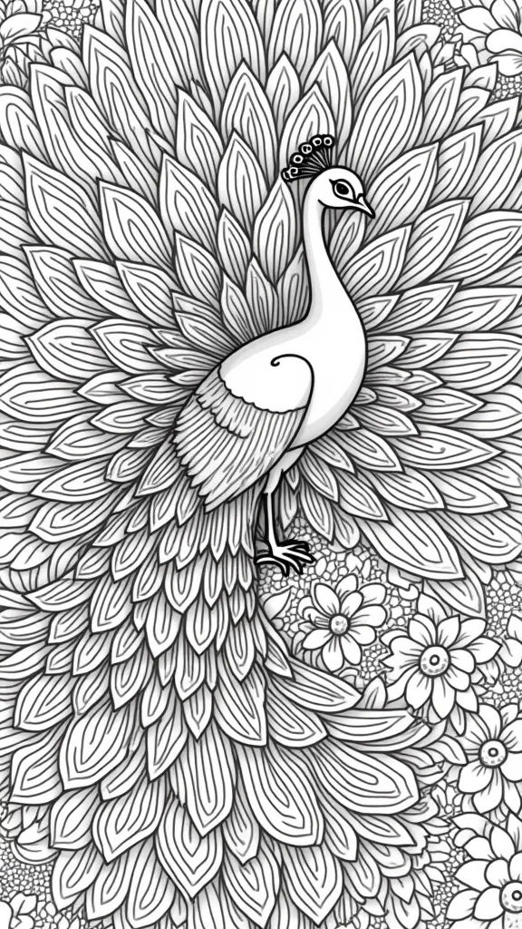 peacock adult coloring page